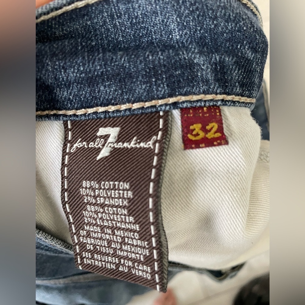 7 for All Mankind, waist 34, the Slimmy, straight leg dark wash jeans - Picture 4 of 10